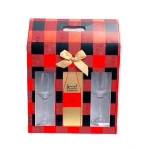 Special Occasion Hostess Set 3-Piece Wine Gift Box & 2 Wine Glasses Holidays NWT